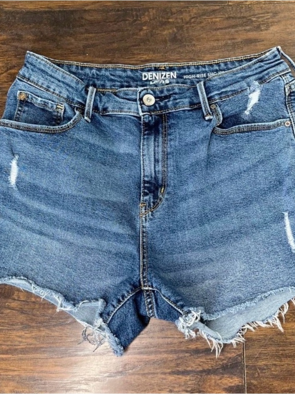 Denizen from Levi's Distressed Blue Denim Cutoff Shorts